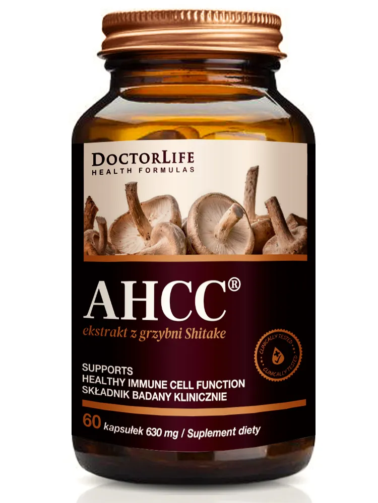 Doctor Life, AHCC 630 mg Ekstrakt z grzybni Shiitake, suplement diety, 60 kapsułek