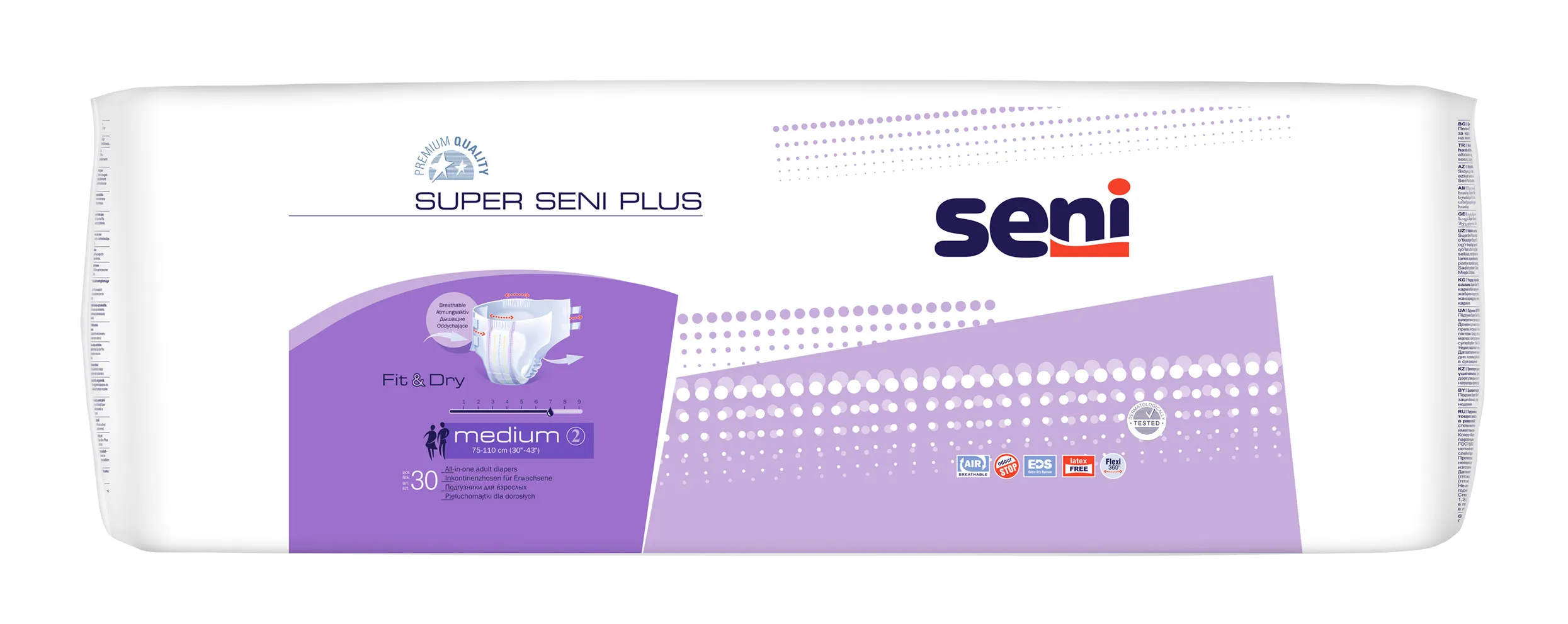 Super Seni Plus medium, obwód 75 - 110 cm, 30 sztuk