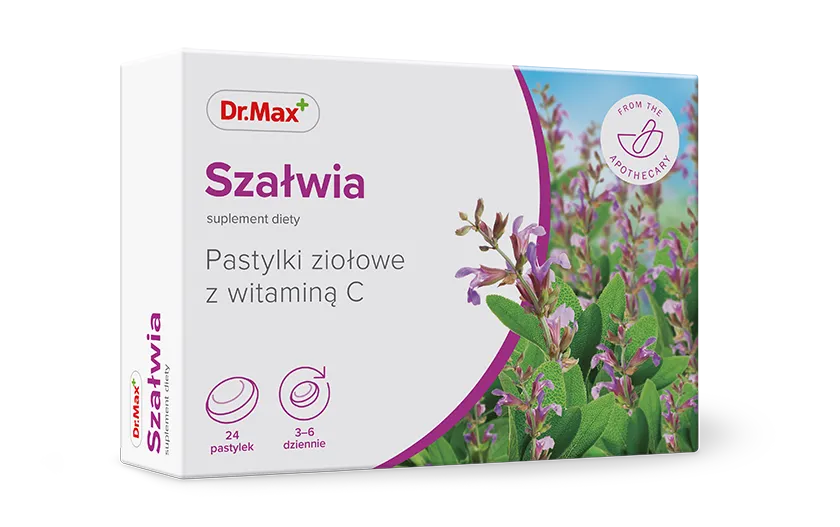 *Pastylki Ziołowe Szałwia Dr.Max, suplement diety, 36 pastylek do ssania