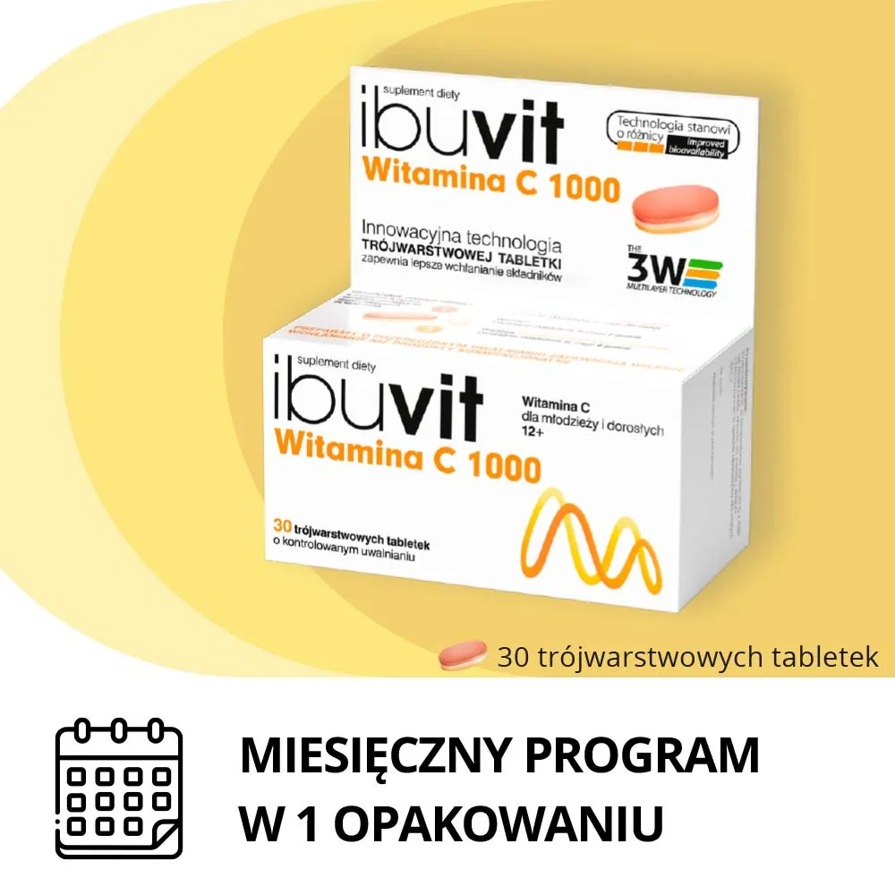 Ibuvit Witamina C 1000, suplement diety, 30 tabletek 