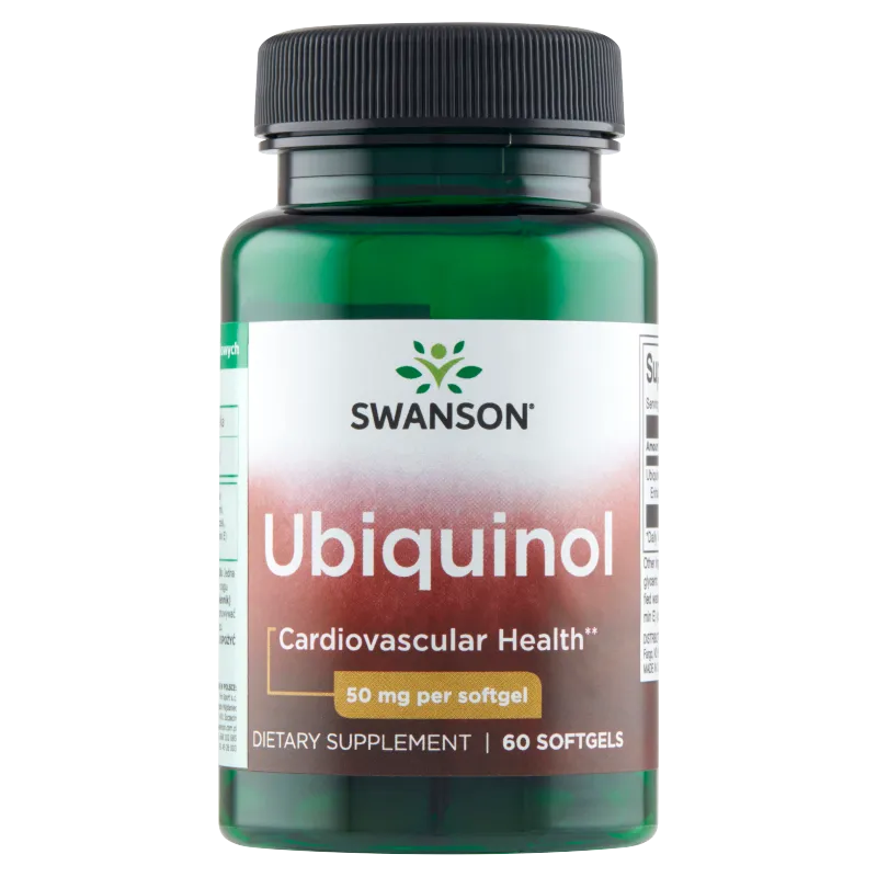 Swanson, Ubiquinol, 50 mg, suplement diety, 60 kapsułek