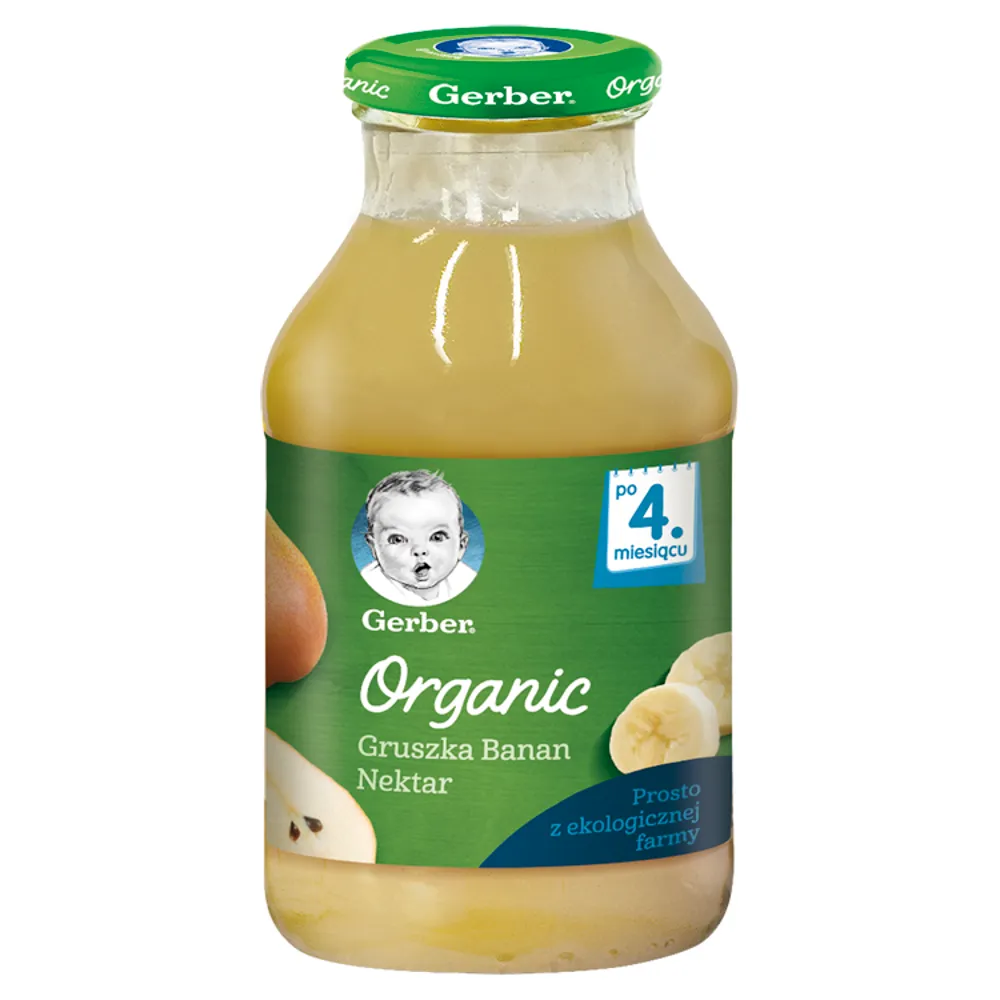 Gerber Organic nektar dla niemowląt o smaku gruszki i banana, 200 ml