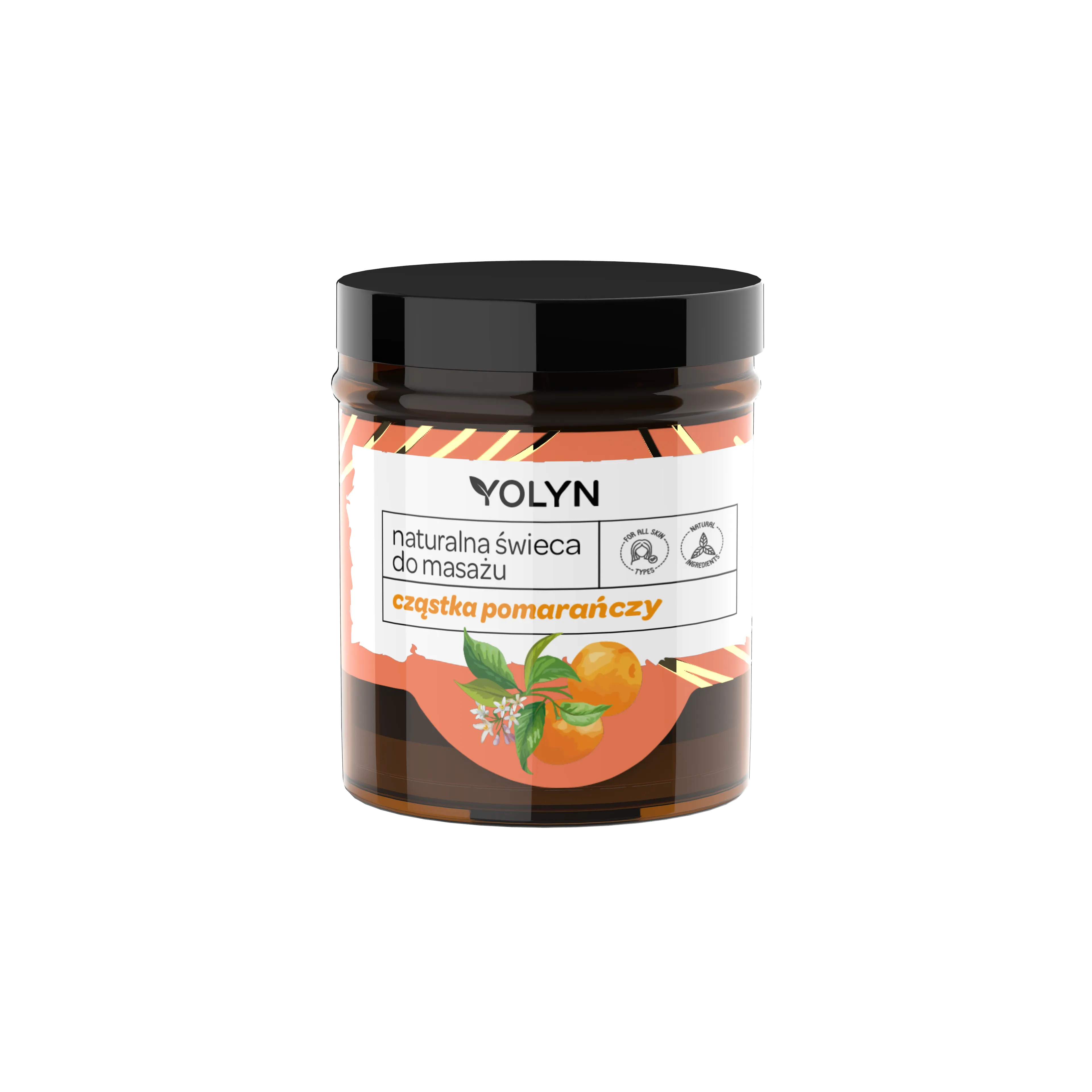 Yolyn naturalna świeca do masażu, cząstka pomarańczy, 120 ml