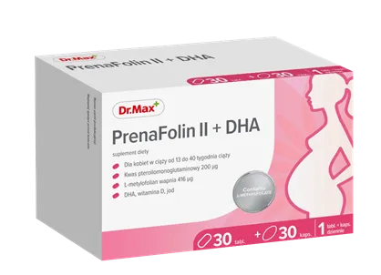 PrenaFolin II + DHA  Dr.Max, suplement diety, 30 tabletek + 30 kapsułek