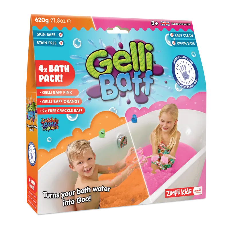 Zimpli Kids Gelli Baff Magiczny proszek do kąpieli Różowy i Pomarańczowy, 620 g