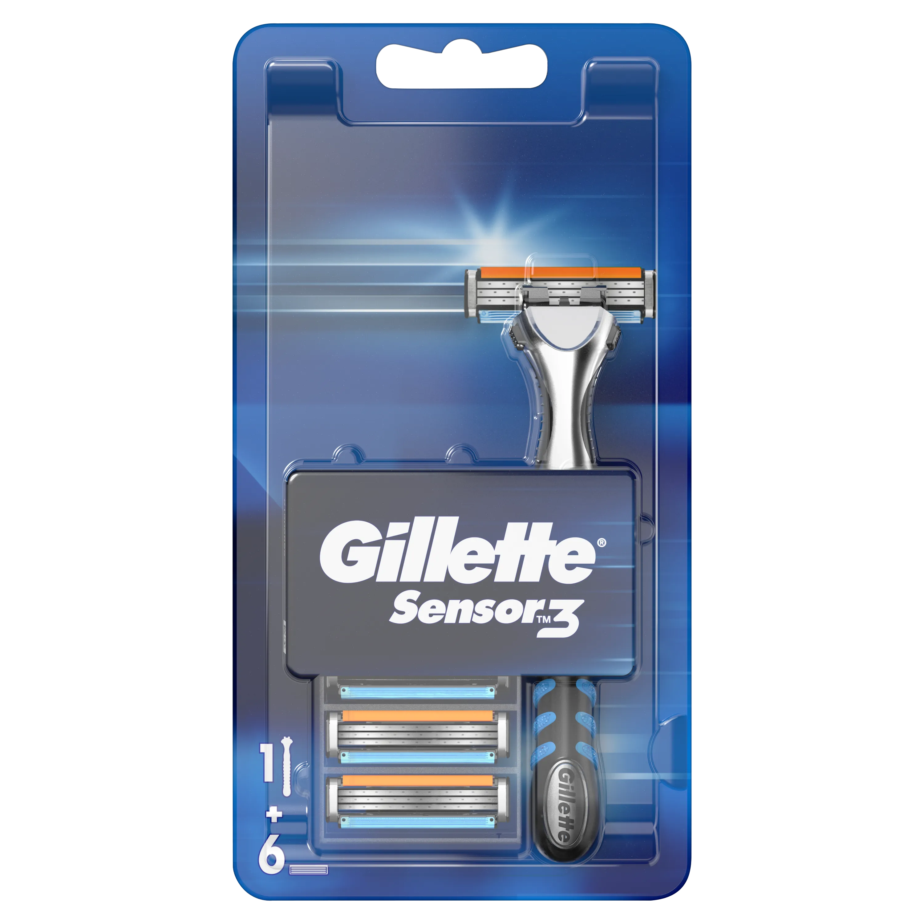 Gillette Sensor3 Starter maszynka do golenia + wkłady, 1 szt. + 6 ostrzy