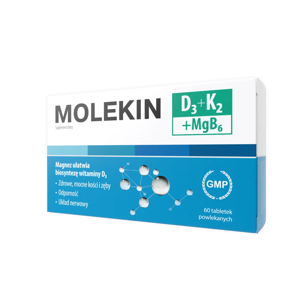 Molekin D3 + K2 + MgB6, suplement diety, 60 tabletek
