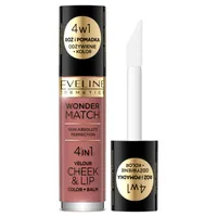 Eveline Cosmetics Wonder Match Velour Chick&Lip 4 w 1 róż i pomadka w płynie 05, 4,5 ml