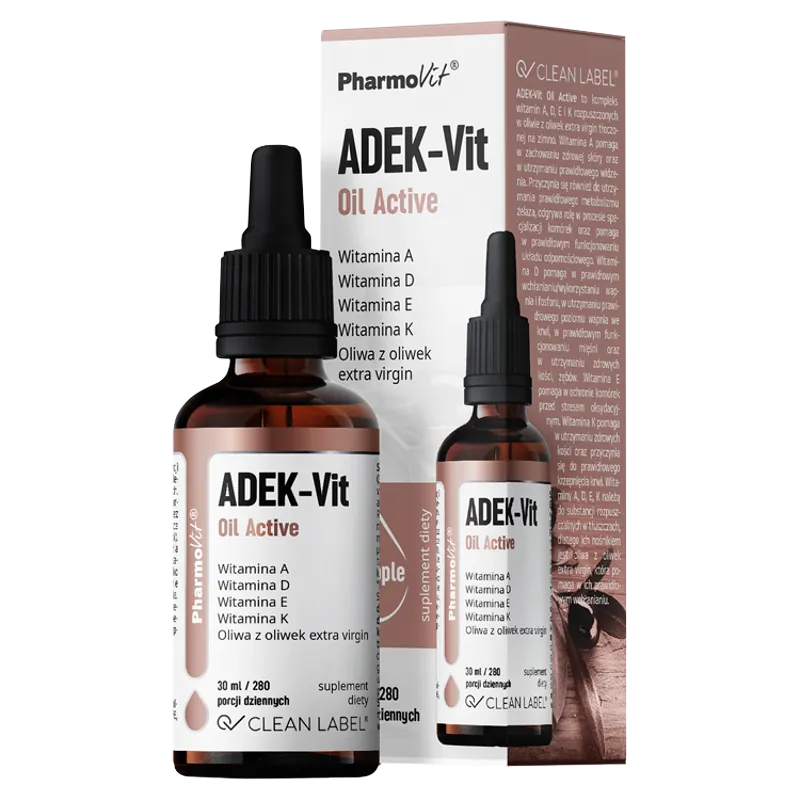 Pharmovit Clean Label ADEK-Vit Oil Active, suplement diety, 30 ml