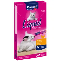 Vitakraft Liquid Snack Płynna przekąska dla kotów z kurczaka z tauryną, 6 x 15 g