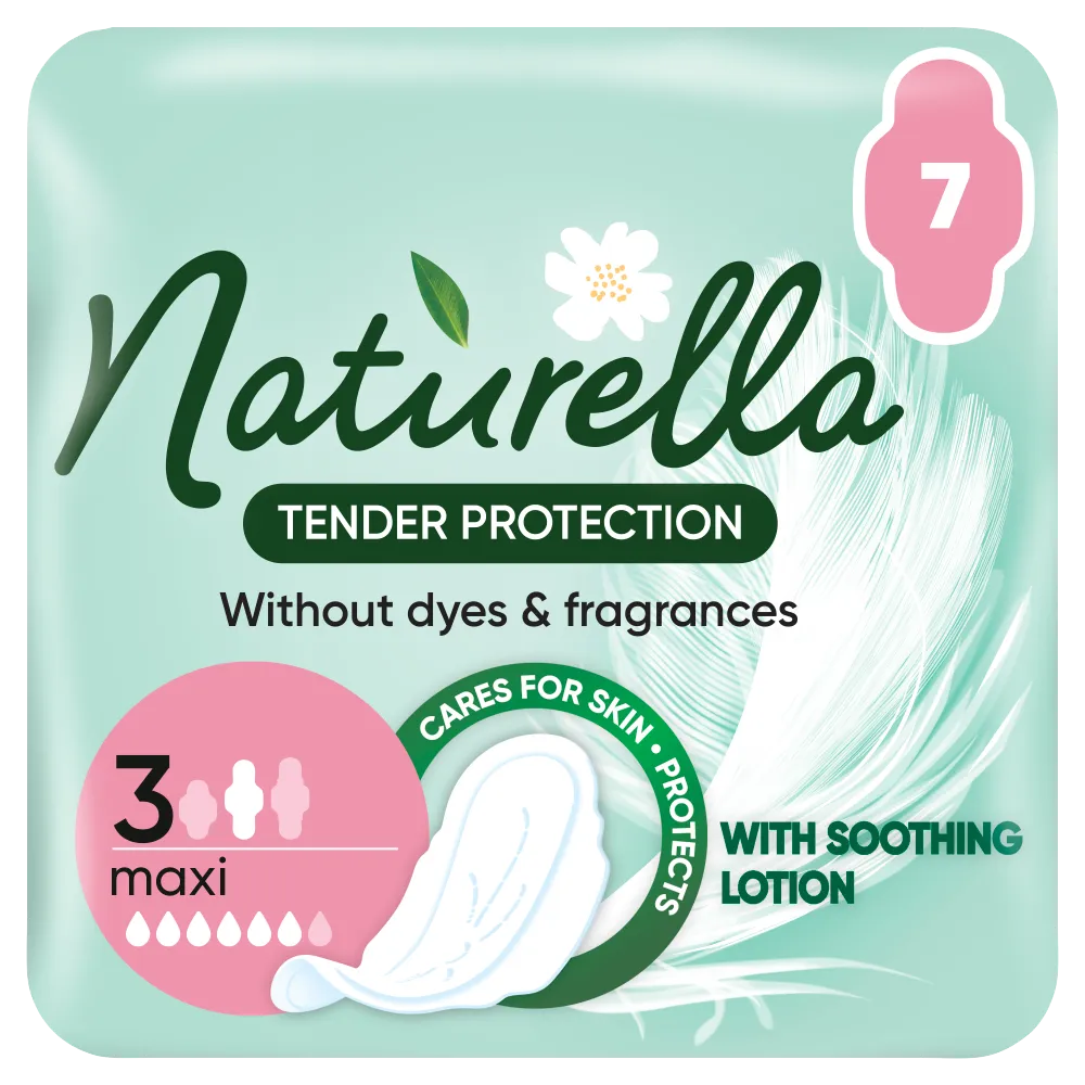 Naturella Tender Protection Maxi podpaski bez barwników i substancji zapachowych, 7 szt. 