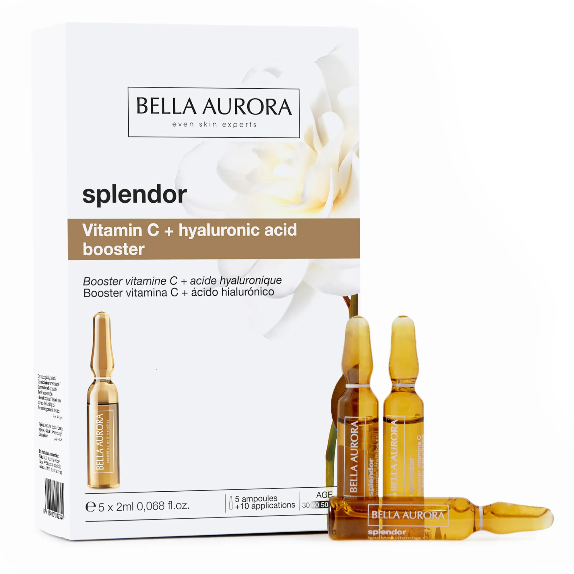 Bella Aurora Splendor przeciwstarzeniowy booster z witaminą C i kwasem hialuronowym w ampułkach, 5 x 2 ml