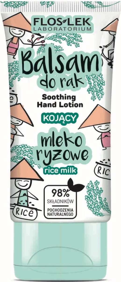 Floslek Hand Care, balsam do rąk kojący, mleko ryżowe, 40 ml
