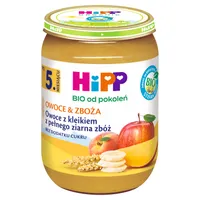 HiPP BIO od pokoleń Owoce z kleikiem z pełnego ziarna zbóż po 5. miesiącu, 190 g