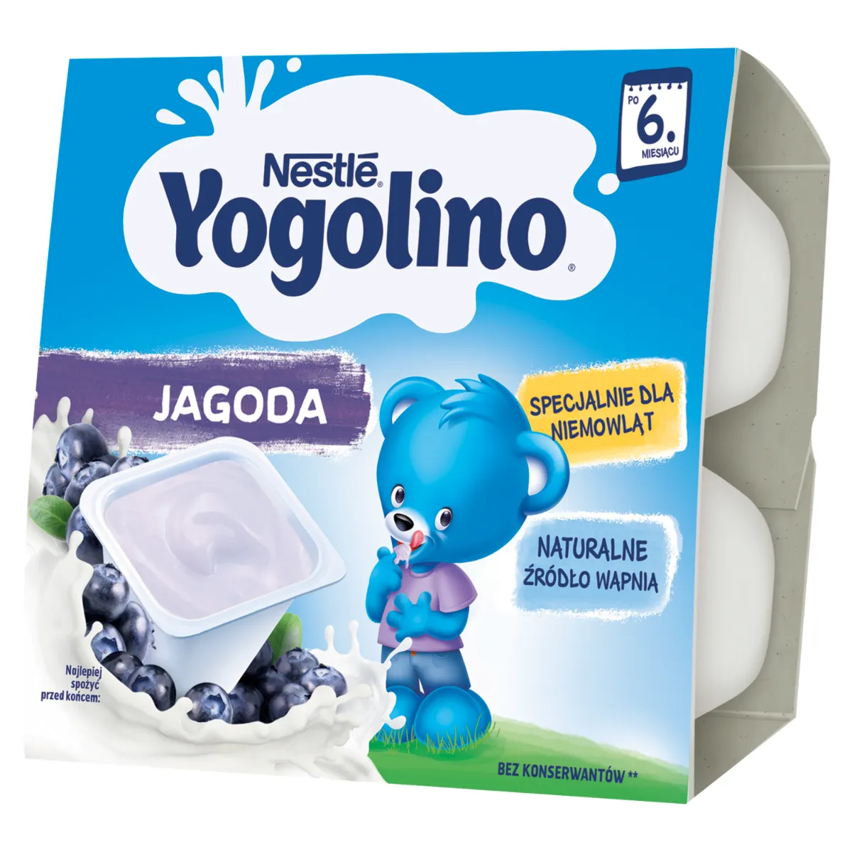 Nestle Yogolino deserek mleczno-owocowy jagoda dla niemowląt po 6 miesiącu, 400 g