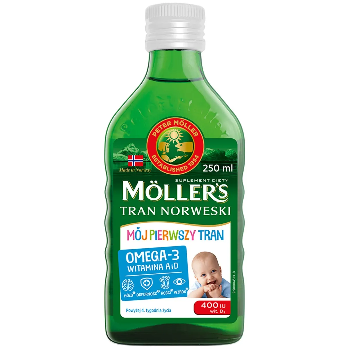 Moller's Mój Pierwszy Tran Norweski, suplement diety, 250 ml
