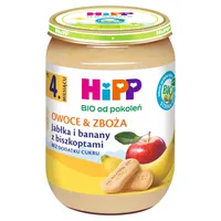 HiPP BIO od pokoleń Jabłka i banany z biszkoptami po 4. miesiącu, 190 g