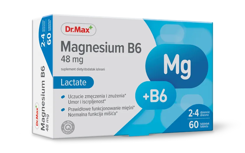 Magnesium B6 Lactate Dr.Max, suplement diety, 60 tabletek