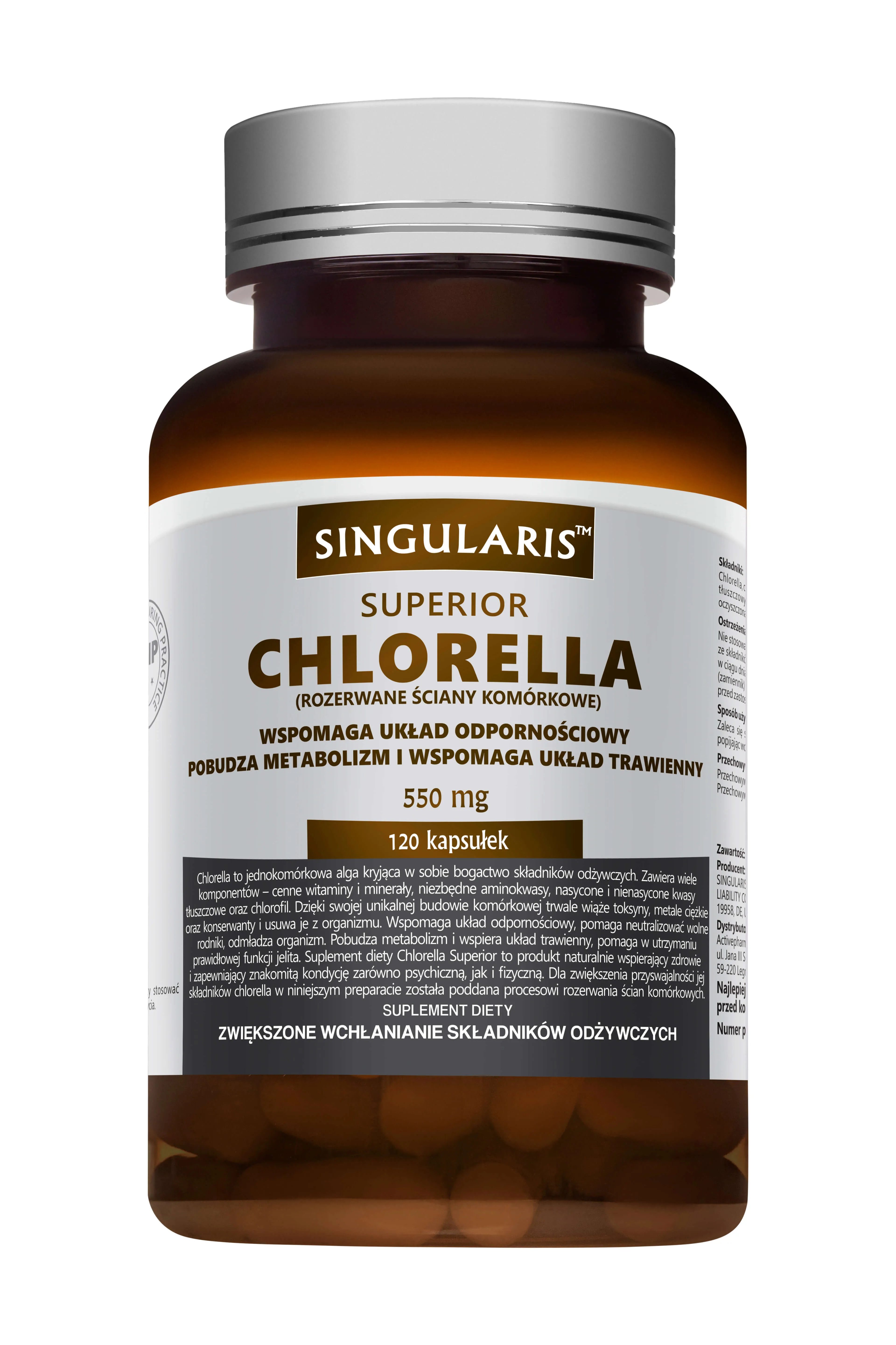 Singularis Chlorella, suplement diety, 120 kapsułek