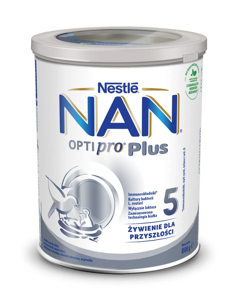 NAN Optipro Plus 5, mleko modyfikowane dla dzieci po 2,5. roku życia, proszek 800g