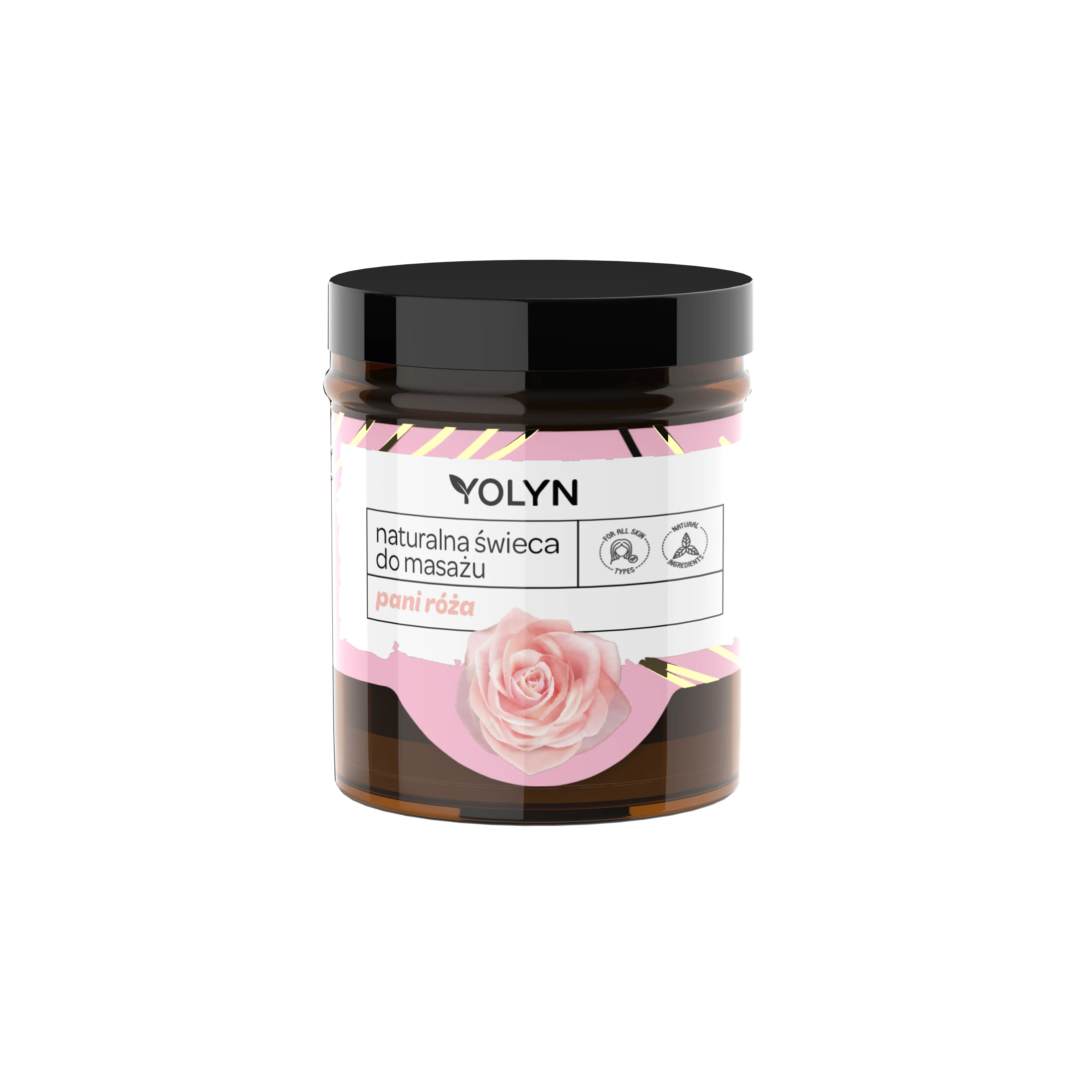 Yolyn Pani Róża świeca do masażu, 120 ml