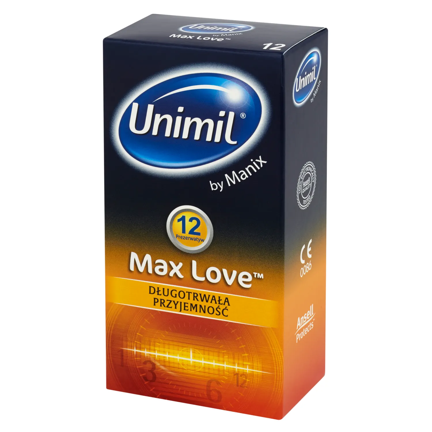 )Unimil Max Love, prezerwatywy z wypustkami, 12 sztuk
