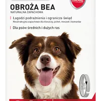 Bephar
obroża BEA naturalna zapachowa przeciw pchłom kleszczom meszkom i komarom dla psów
ras średnich i dużych, 1 szt.
