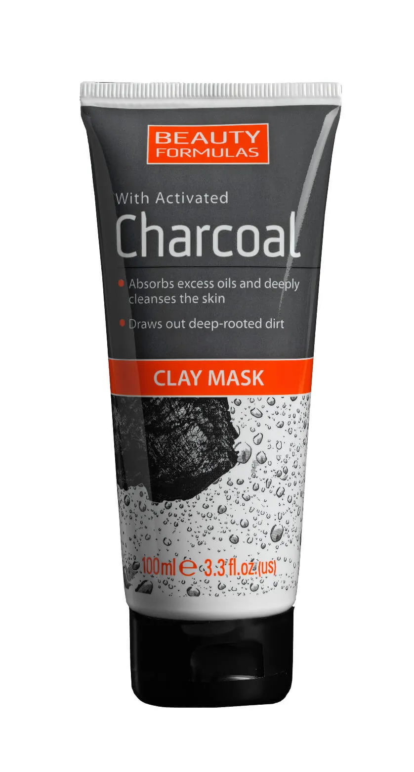 Beauty Formulas, oczyszczająca maska glinkowa do twarzy z aktywnym węglem, 100 ml