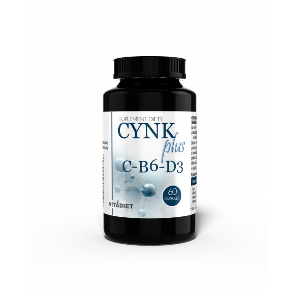 Cynk plus C-B6-D3, suplement diety, 60 kapsułek