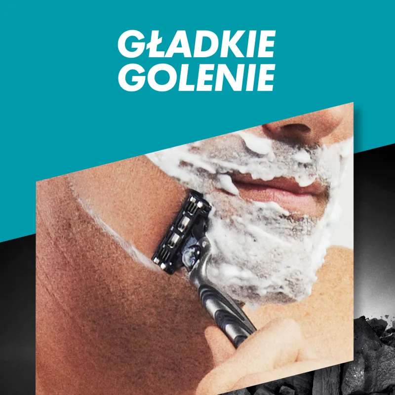 Gillette Mach3 Charcoal Maszynka do golenia z 5 wymiennymi ostrzami dla mężczyzn, 1 szt. 