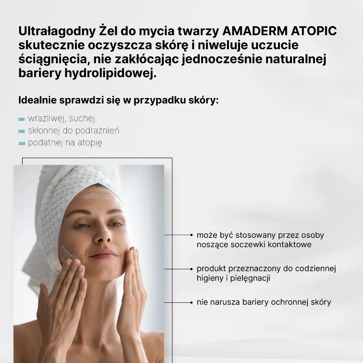 Amaderm Atopic ultrałagodny żel do mycia twarzy, 200 ml 