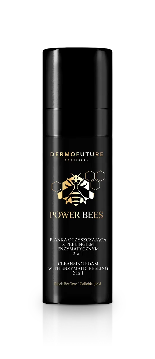 Dermofuture Power Bees pianka oczyszczająca z peelingiem enzymatycznym 2w1, 150 ml