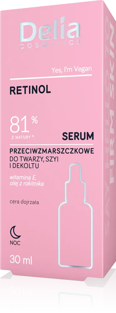 Delia serum przeciwzmarszczkowe do twarzy szyi i dekoltu z retinolem, 30 ml