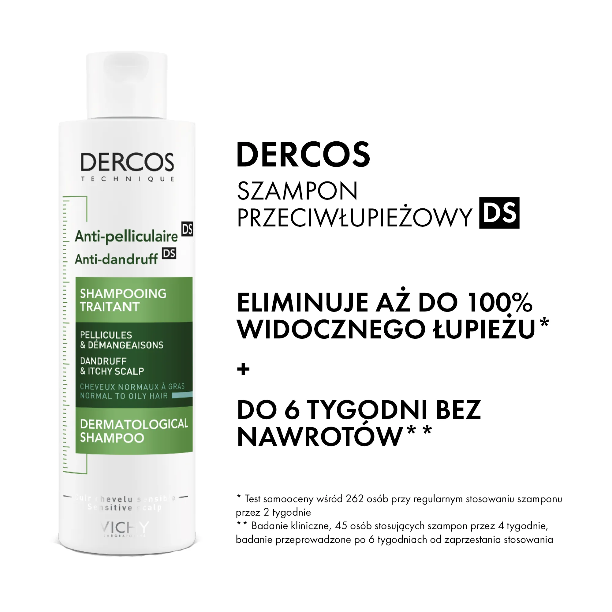 Vichy Dercos szampon p/łupieżowy wł. tłuste, 200 ml 