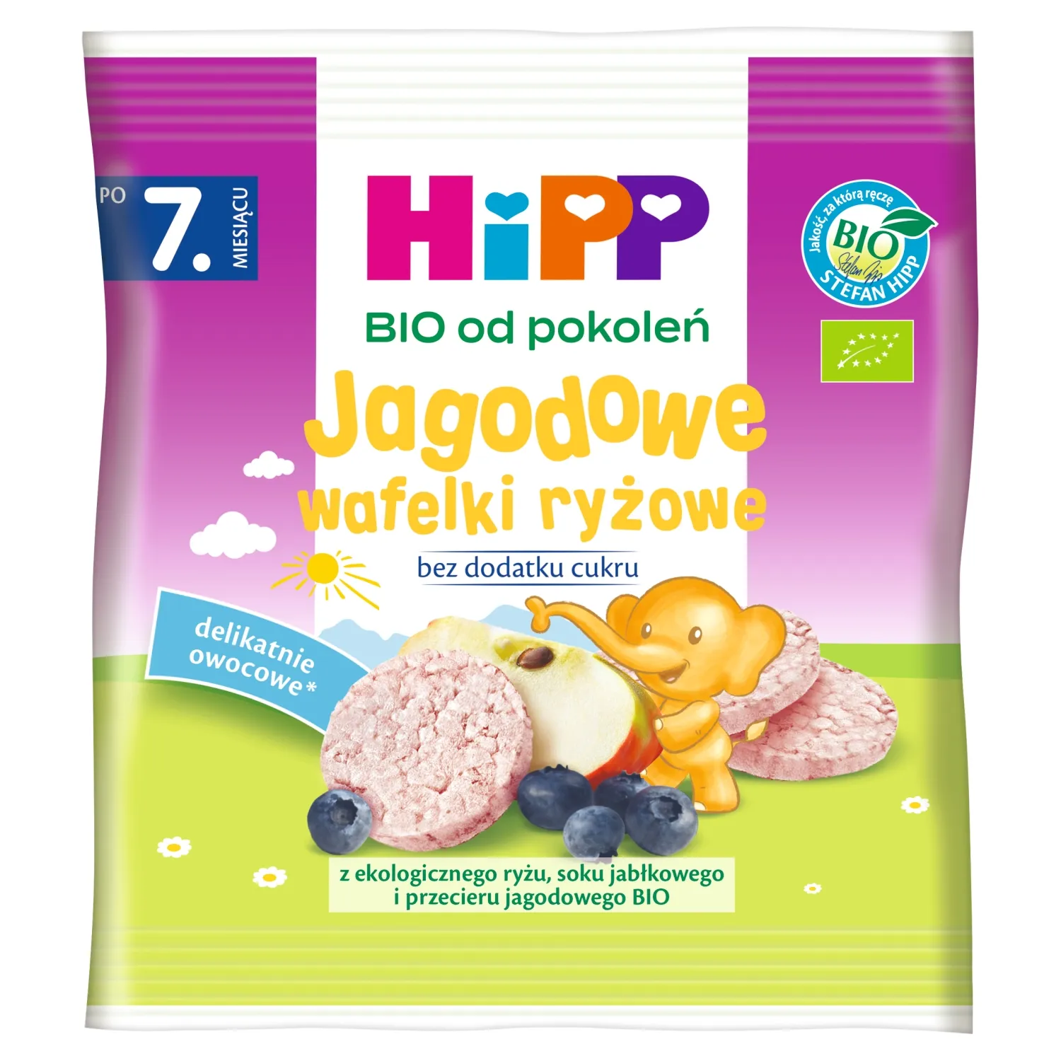 HiPP BIO od pokoleń jagodowe wafelki ryżowe, 30 g
