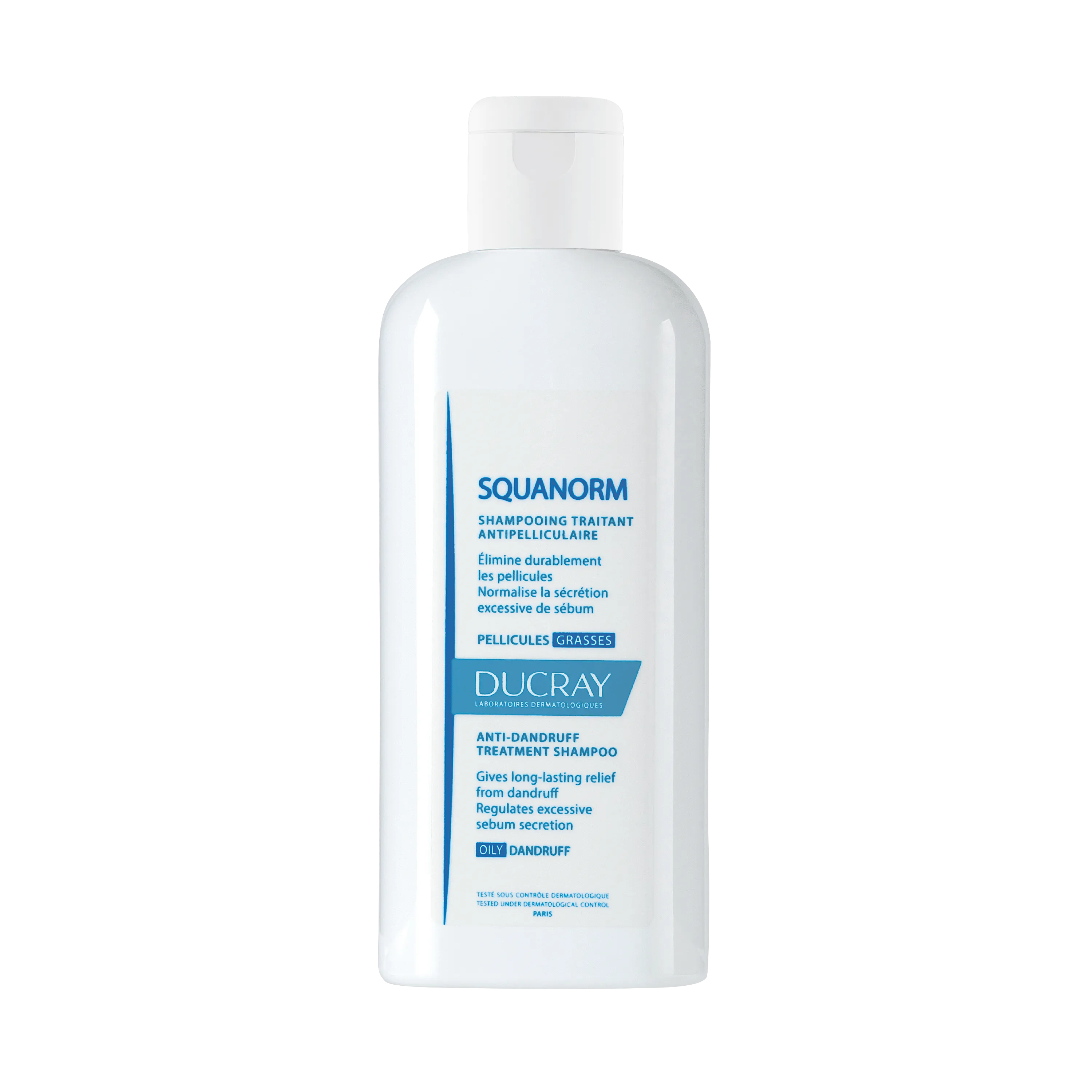 Ducray Squanorm, szampon przeciwłupieżowy na łupież tłusty, 200 ml