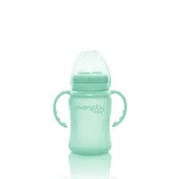 Everyday Baby Szklana butelka z ustnikiem niekapkiem i rączkami miętowa 150 ml, 1 szt.