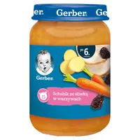 Gerber obiadek schabik ze śliwką w warzywach dla dzieci powyżej 6 miesiąca życia, 190 g