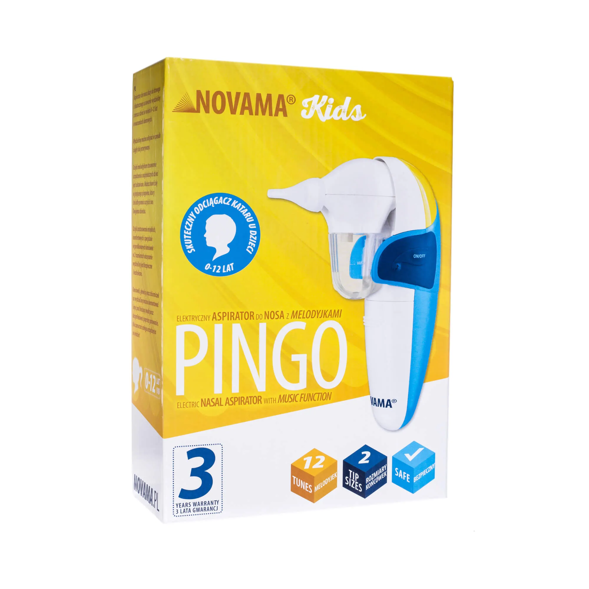 Novama Pingo, elektryczny aspirator do nosa z melodyjkami, 1 sztuka 