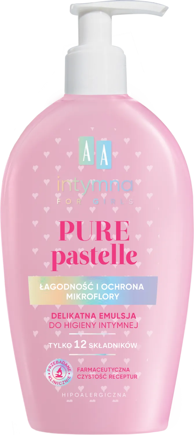 AA Intymna Pure Pastelle For Girls delikatna emulsja do higieny intymnej, 300 ml