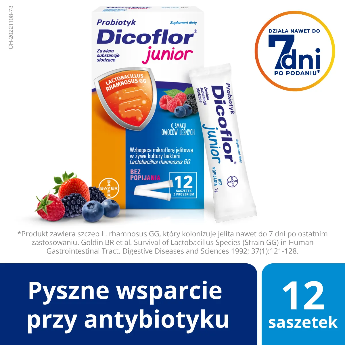 Dicoflor Junior, suplement diety, 12 saszetek