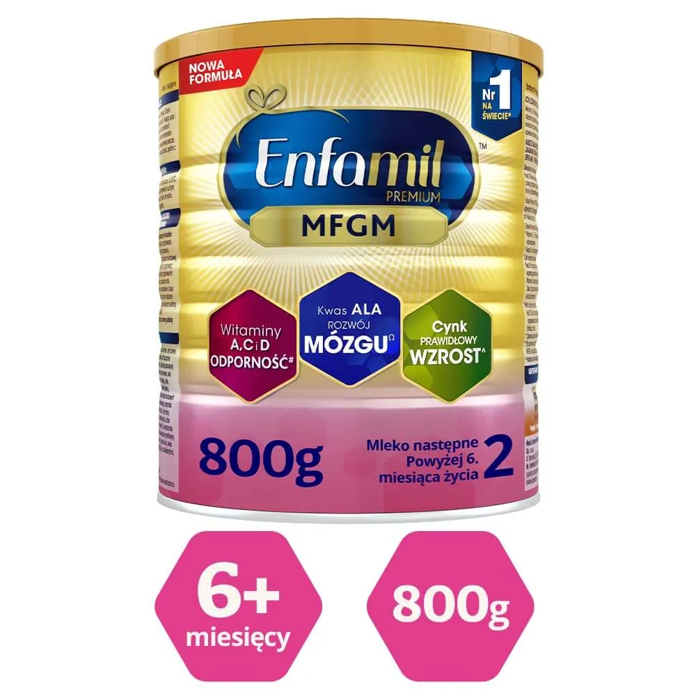 Enfamil Premium 2 MFGM. mleko nastepne od 6  do 12 miesiąca, 800 g
