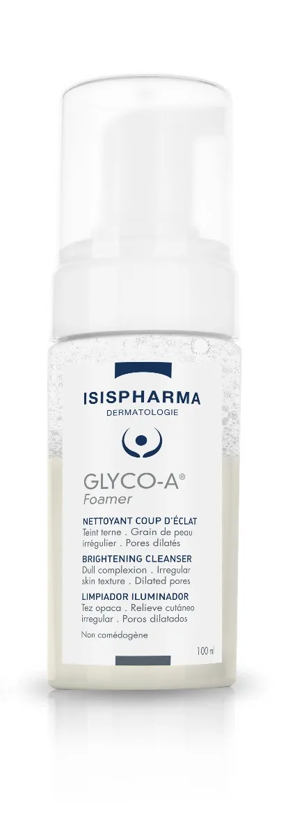 Isispharma Glyco-A Foamer, Pianka oczyszczająca i rozświetlająca skórę, 100 ml
