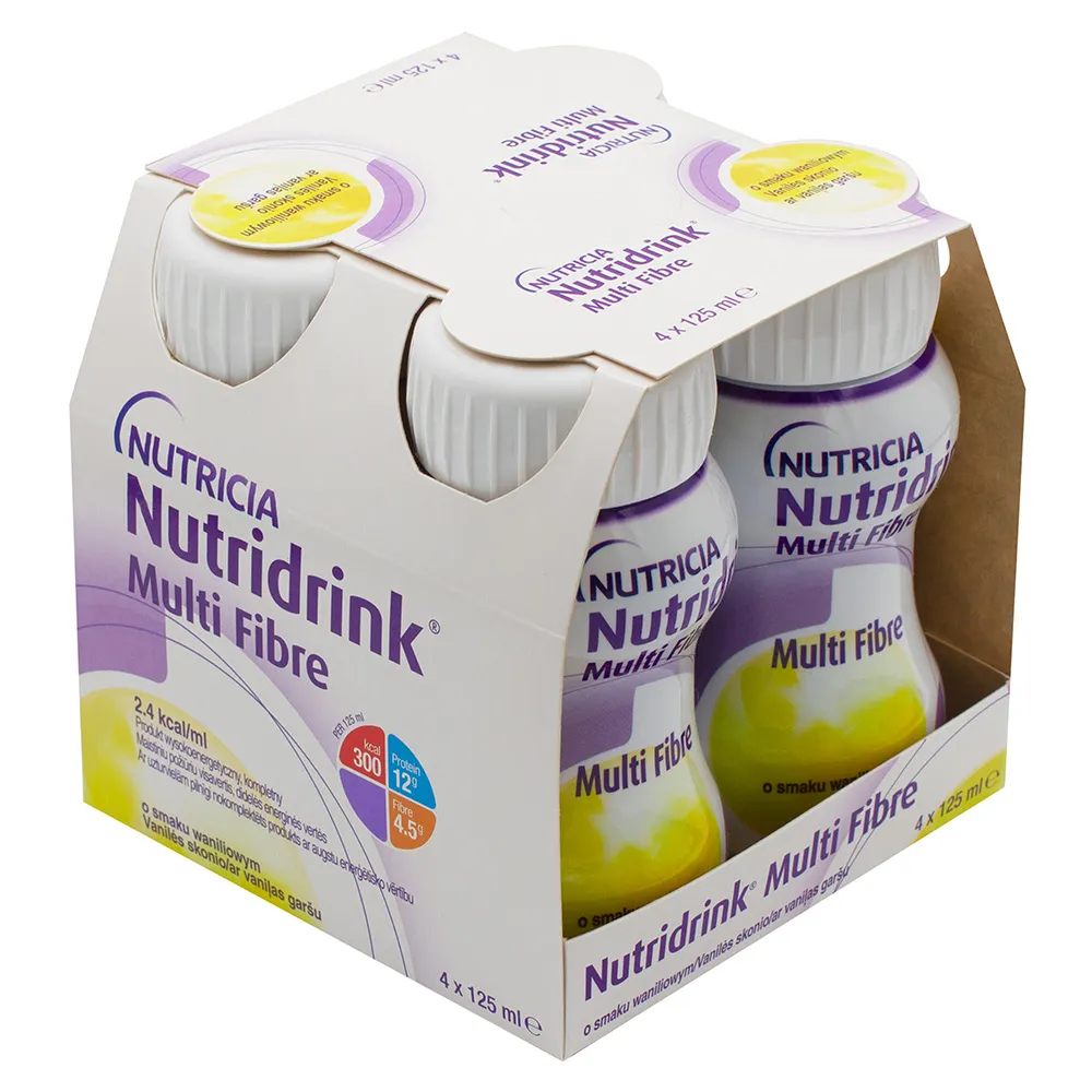 Nutridrink Multi Fibre o smaku waniliowym 4x125 ml