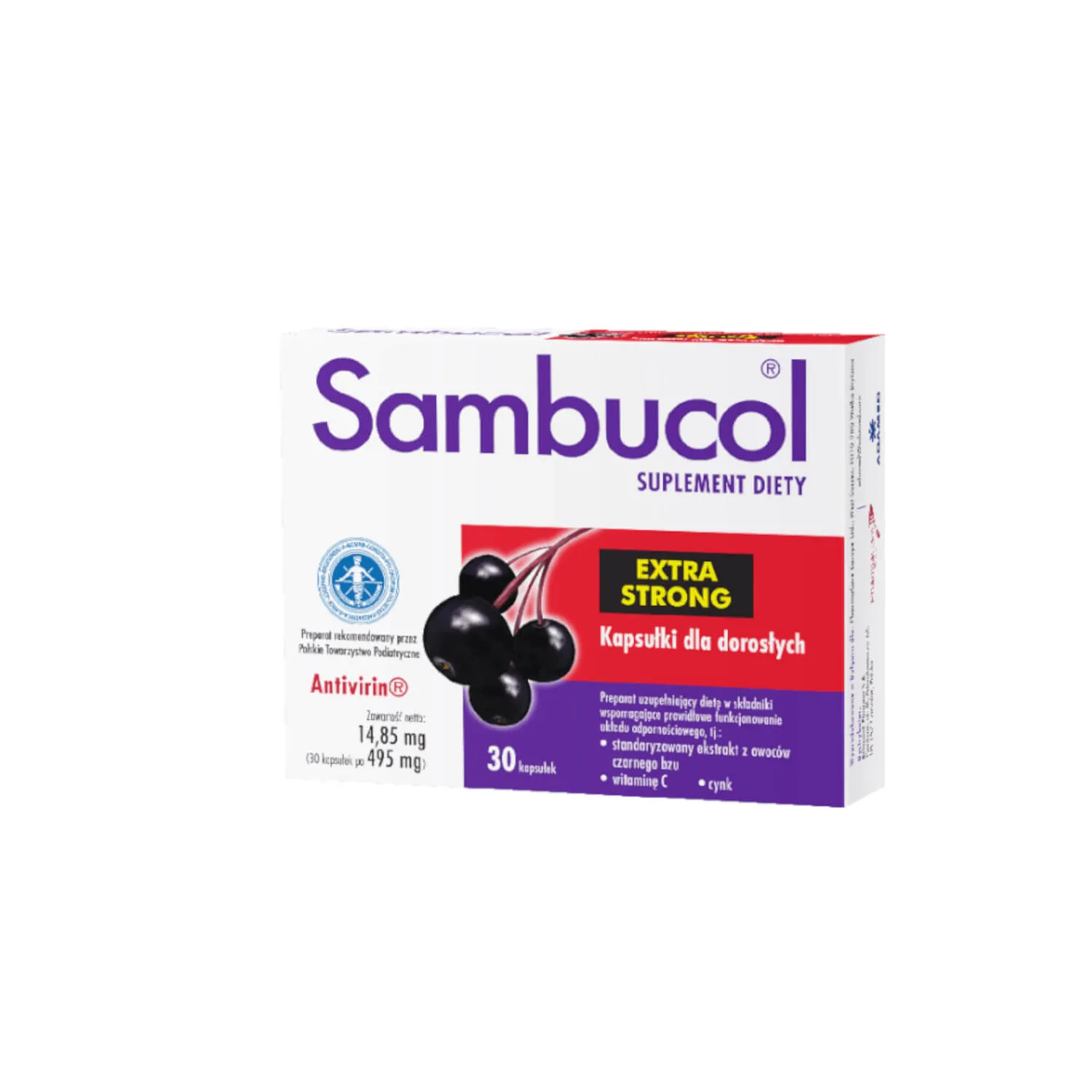 Sambucol Extra Strong, suplement diety, 30 kapsułek
