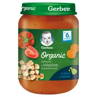 Gerber Organic jarzynki z indykiem w pomidorach dla niemowląt po 6 miesiącu życia, 190 g