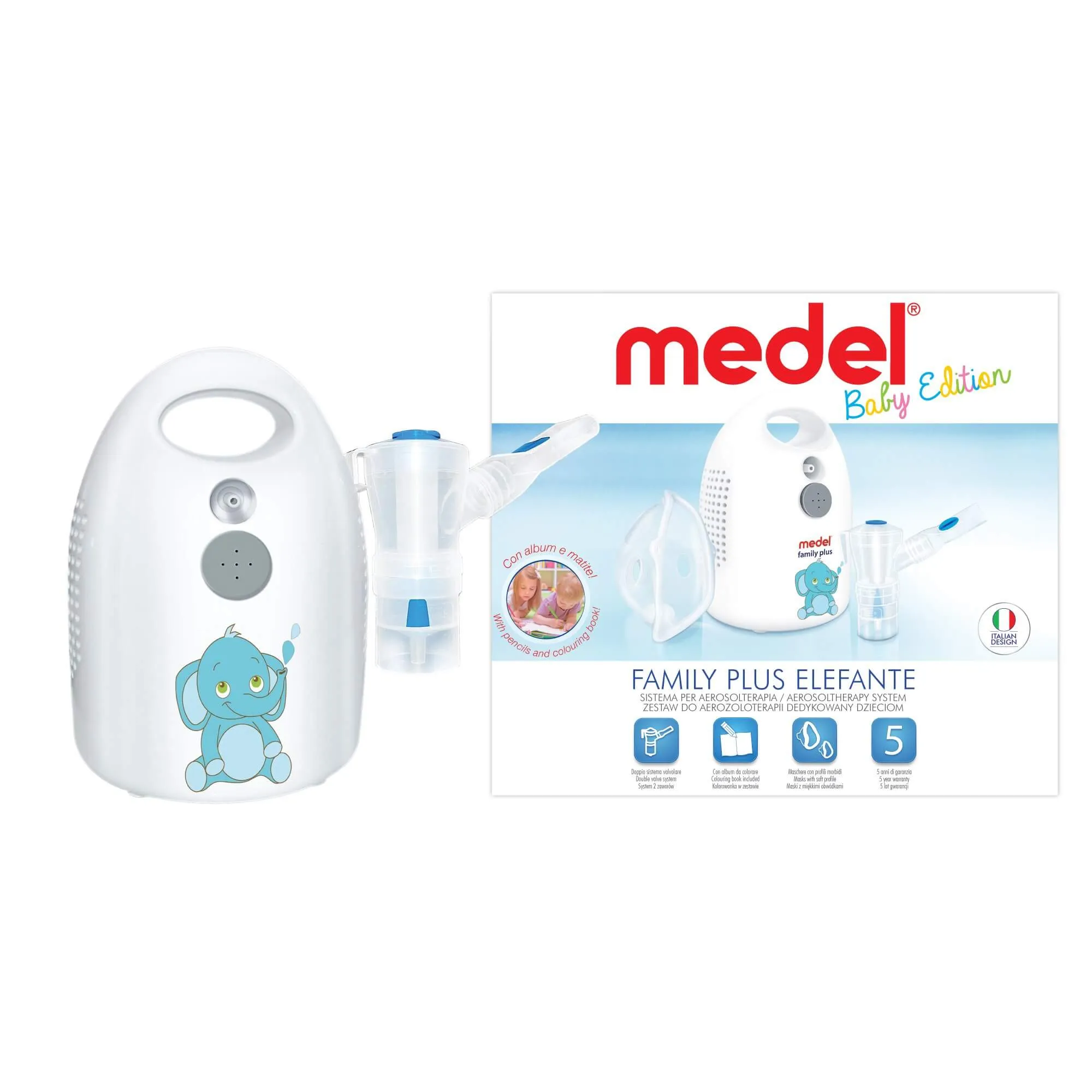 Medel Family Plus Elefante, inhalator kompresorowy z nebulizatorem Medel Jet Plus