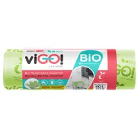 viGO! BIO Worki PLA biodegradowalne zawiązywane zielone 60 l, 10 szt.