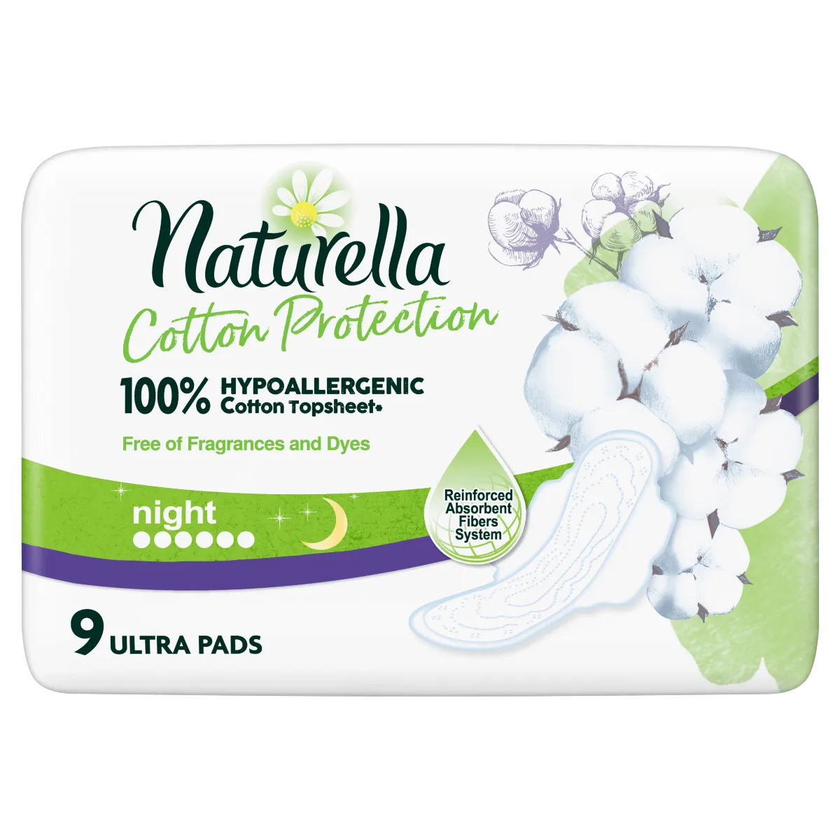 Naturella Cotton Protection Ultra Night podpaski, 9 sztuk