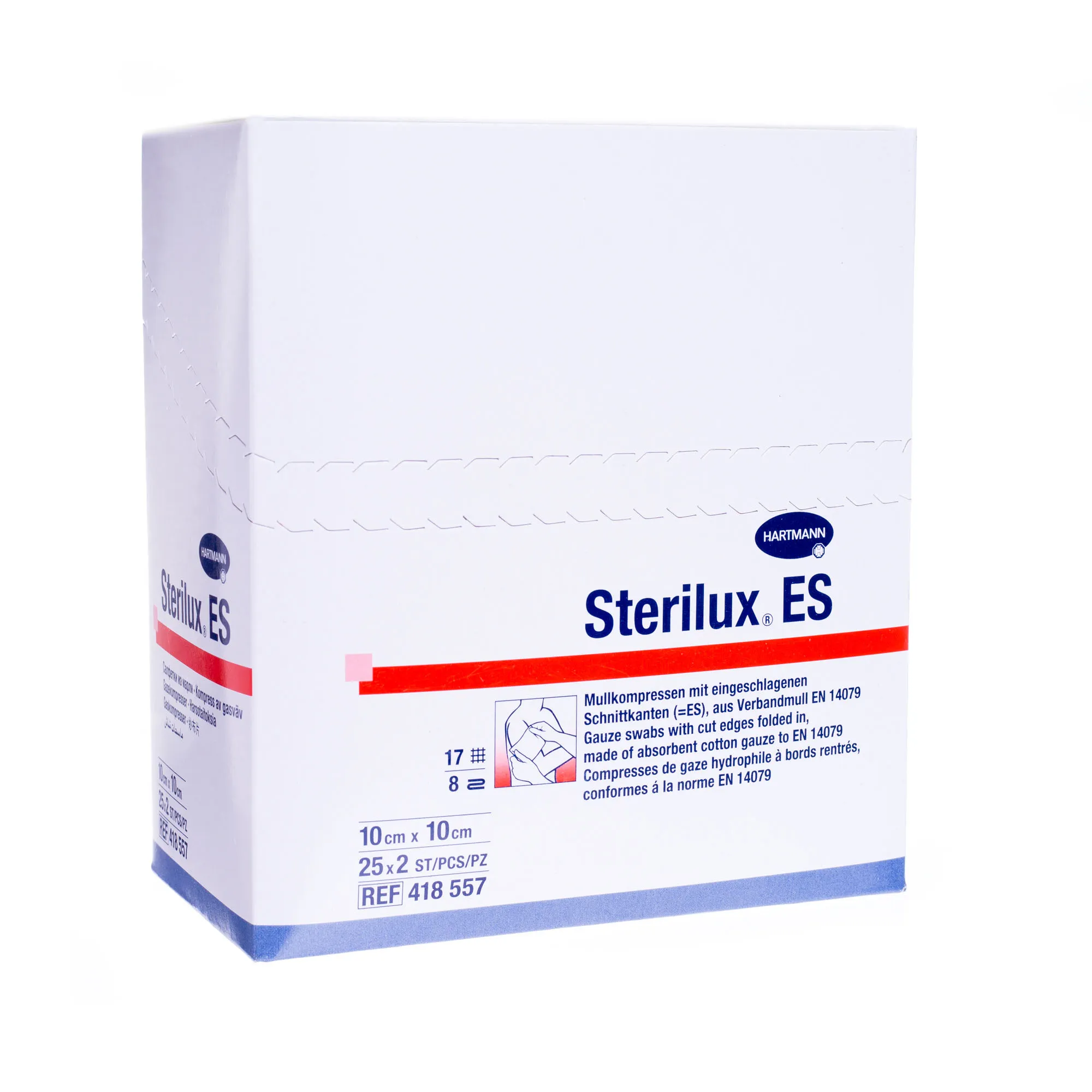 Sterilux ES, kompresy z gazy 10 cm x 10 cm, 25 X 2 szt.